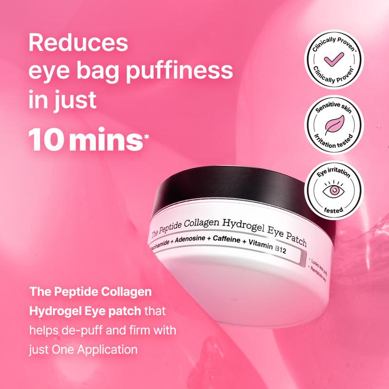 COSRX The Peptide Collagen Hydrogel Eye Patch 60 Patches Reduce Puffiness Hydrate Under-Eye Bags in 10 Minutes