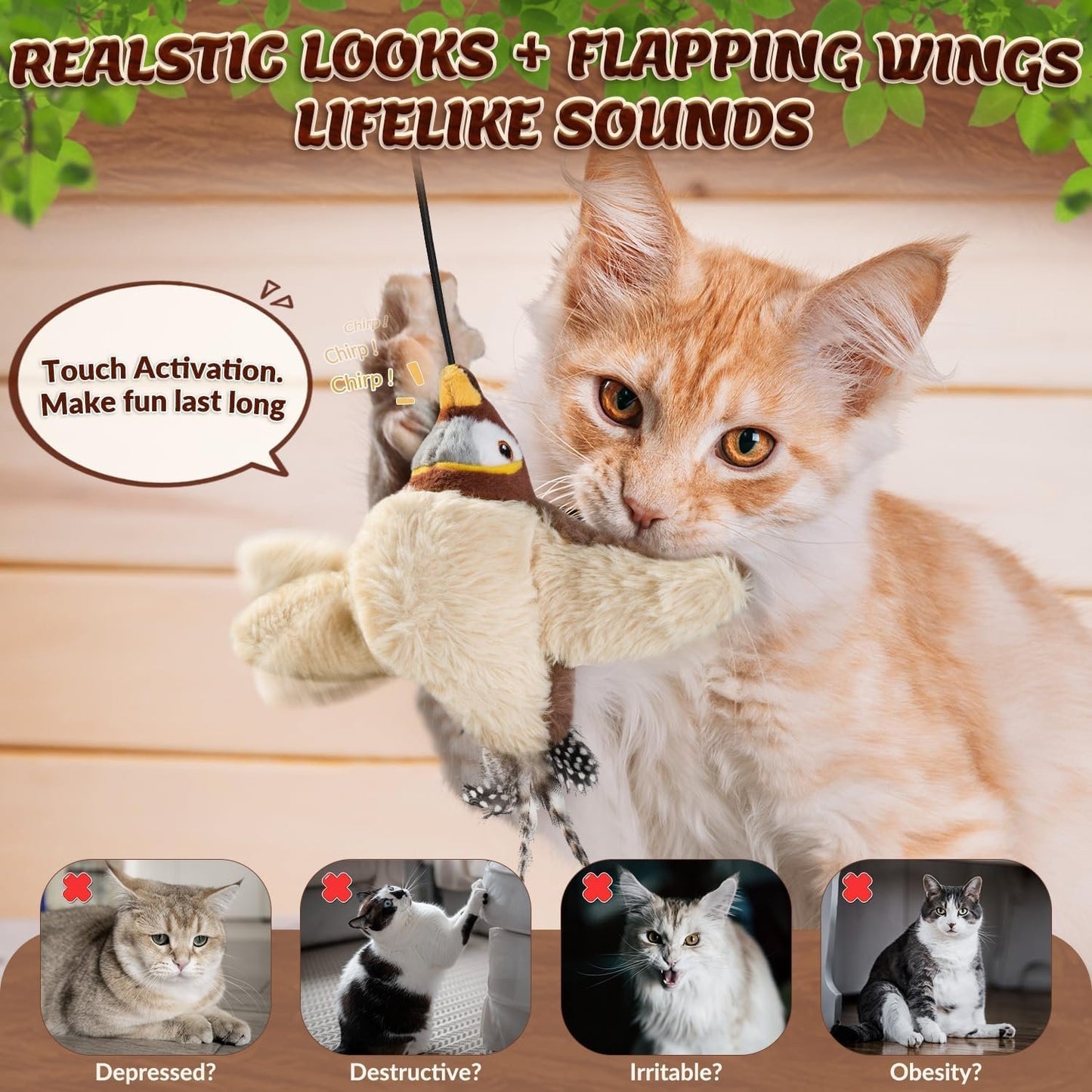 #1 Pet Toy🏆Flapping Bird Cat Toy – Best gift for your pets🐱
