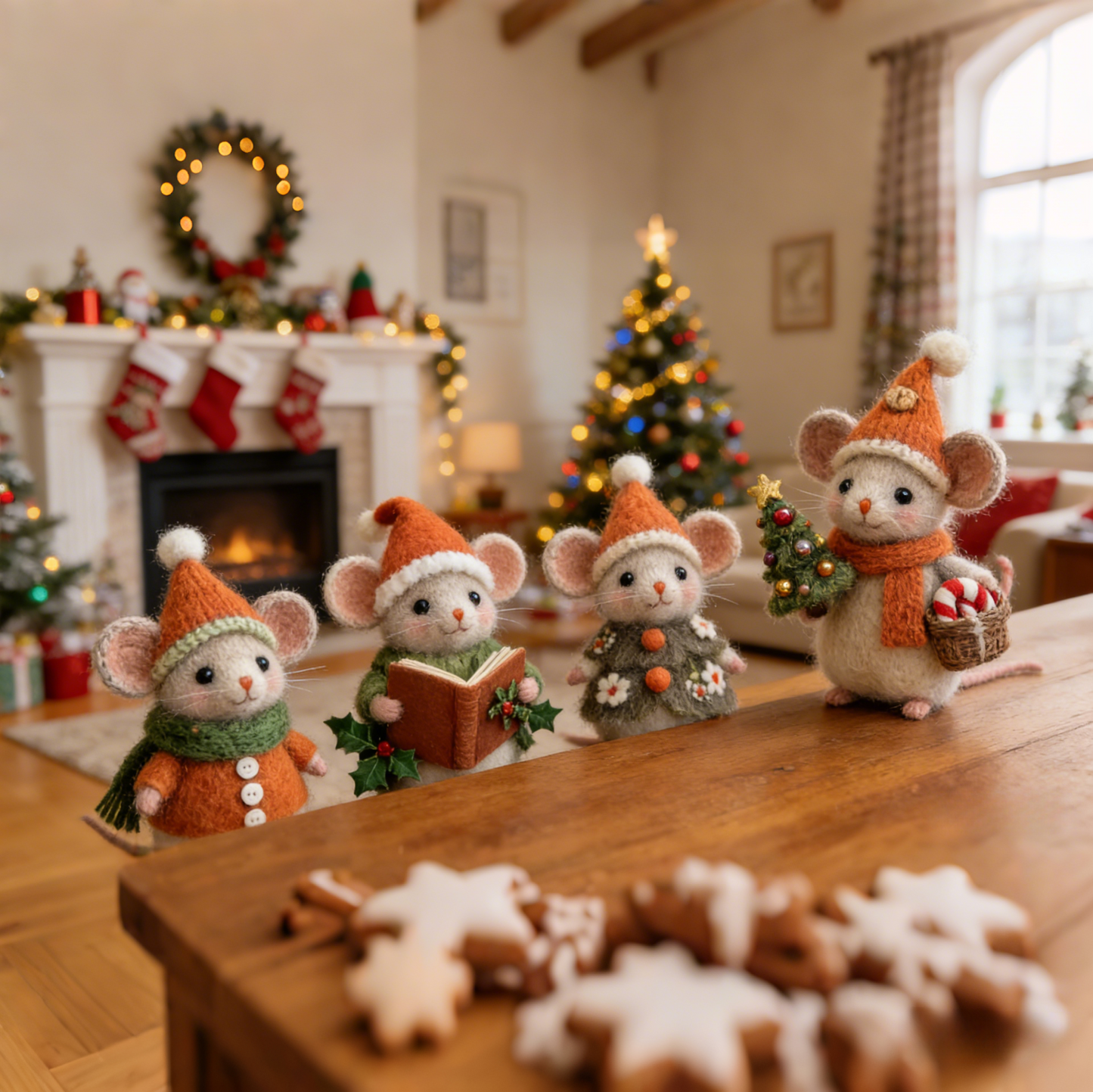 ⏰Only 100 Left 🐹Hand-felted Wool Christmas Mouse✨Ships within 24 hours⚡