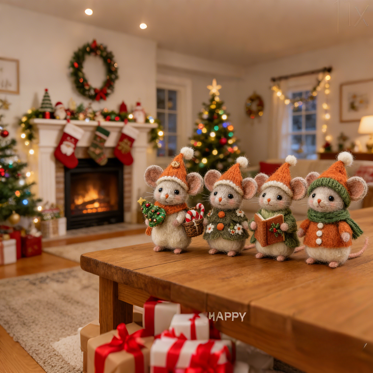 ⏰Only 100 Left 🐹Hand-felted Wool Christmas Mouse✨Ships within 24 hours⚡