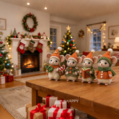 ⏰Only 100 Left 🐹Hand-felted Wool Christmas Mouse✨Ships within 24 hours⚡