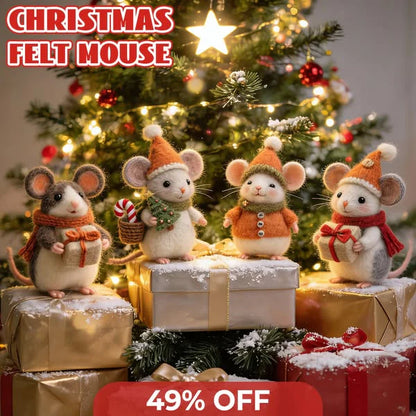 ⏰Only 100 Left 🐹Hand-felted Wool Christmas Mouse✨Ships within 24 hours⚡