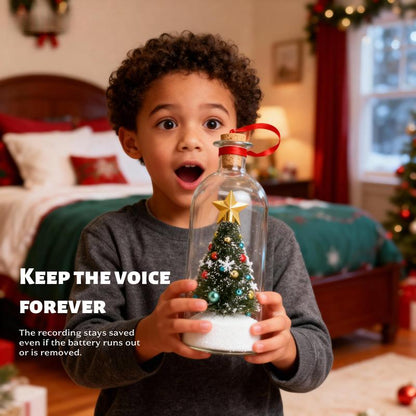 【Black Friday】Forever Voice Recordable Christmas Tree Bottle – Personalized Message Ornament That Saves Voices Forever – Heartfelt Christmas Gift for Mom, Kids, Friends & Loved Ones