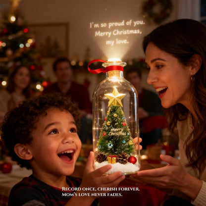 【Black Friday】Forever Voice Recordable Christmas Tree Bottle – Personalized Message Ornament That Saves Voices Forever – Heartfelt Christmas Gift for Mom, Kids, Friends & Loved Ones