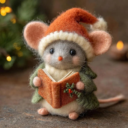 ⏰Only 100 Left 🐹Hand-felted Wool Christmas Mouse✨Ships within 24 hours⚡