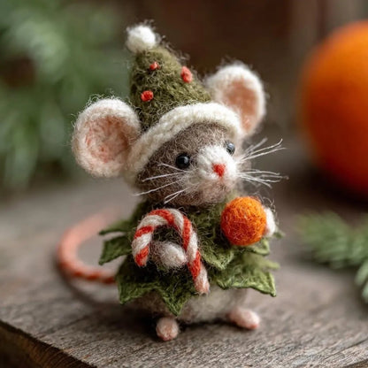 ⏰Only 100 Left 🐹Hand-felted Wool Christmas Mouse✨Ships within 24 hours⚡