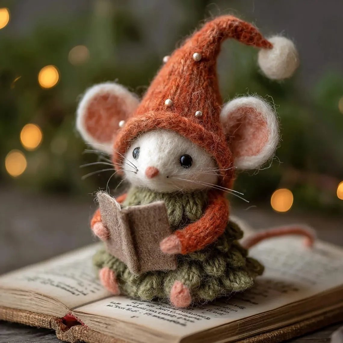 ⏰Only 100 Left 🐹Hand-felted Wool Christmas Mouse✨Ships within 24 hours⚡