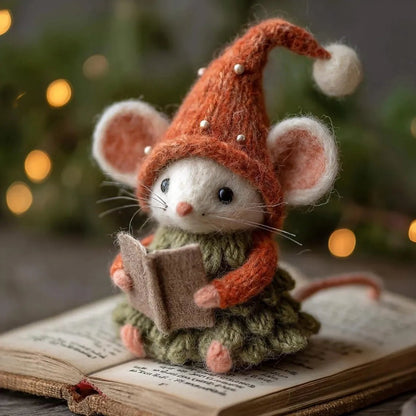 ⏰Only 100 Left 🐹Hand-felted Wool Christmas Mouse✨Ships within 24 hours⚡