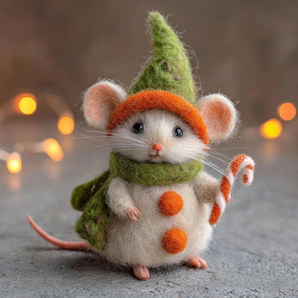 ⏰Only 100 Left 🐹Hand-felted Wool Christmas Mouse✨Ships within 24 hours⚡