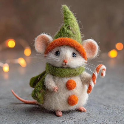 ⏰Only 100 Left 🐹Hand-felted Wool Christmas Mouse✨Ships within 24 hours⚡